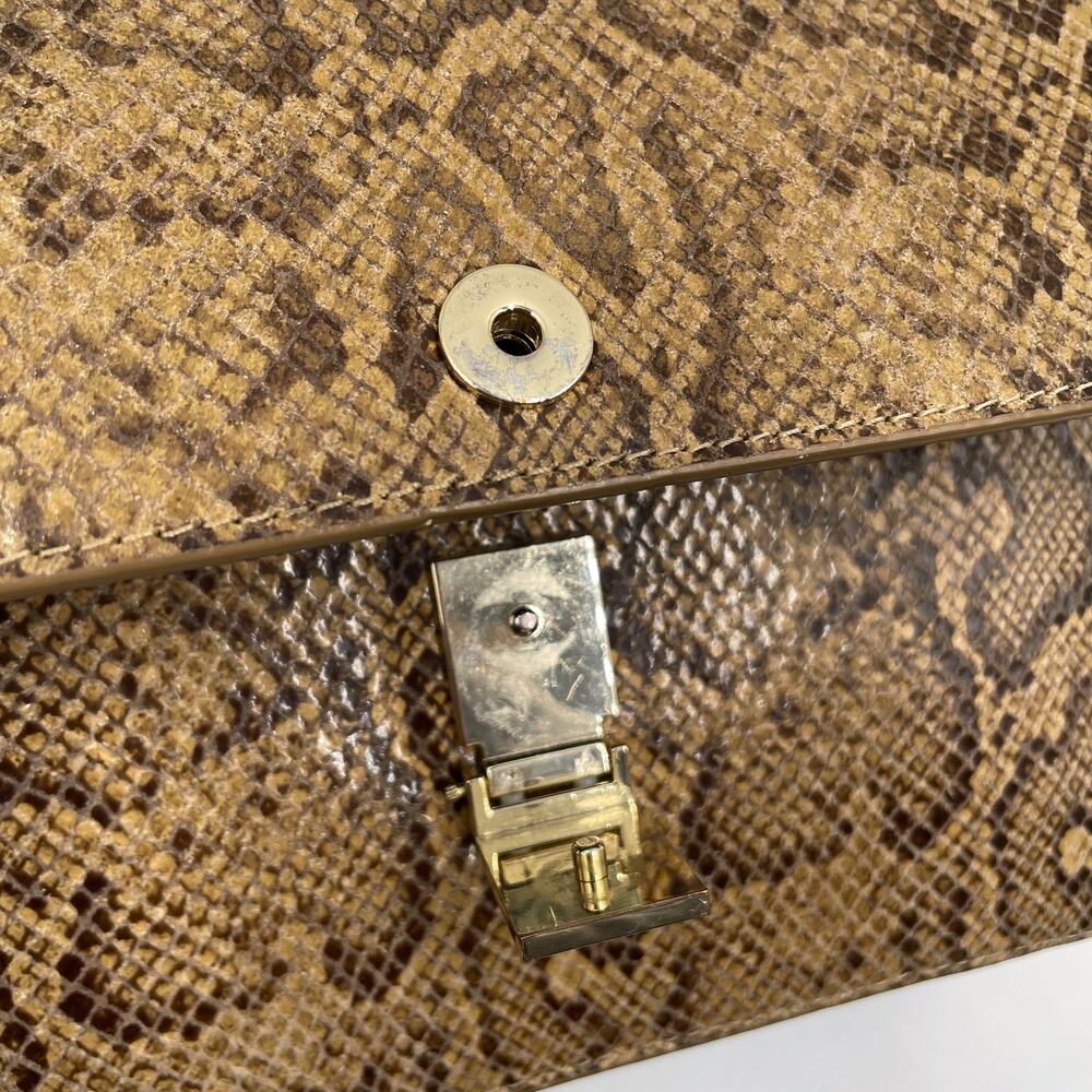 Loeffler Randall Katalina Snake Print Bag‎ Brown Shoulder Crossbody Strap - Picture 4 of 16
